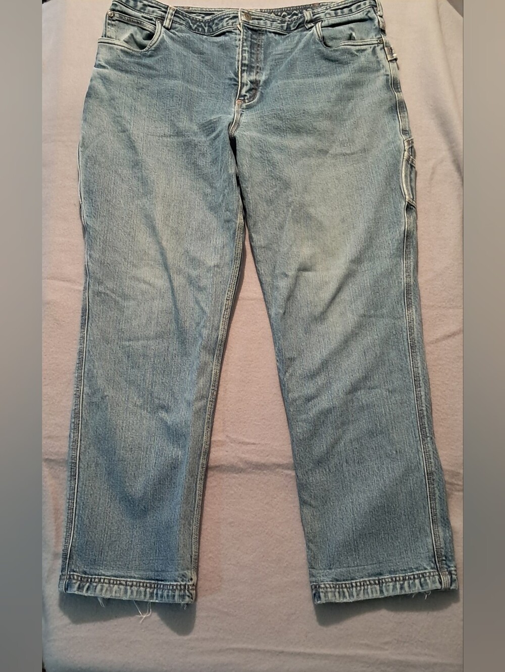 Duluth Trading Co Light Blue Carpenter Straight-Leg Jeans